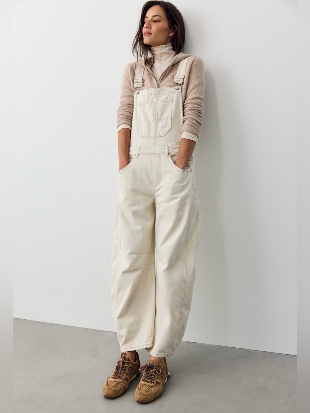 We The Free Good Luck Barrel Overalls~ Milk